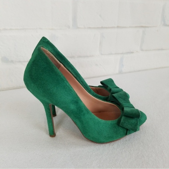 Betsey Johnson Shoes Betsey Johnson Green Suede Bow